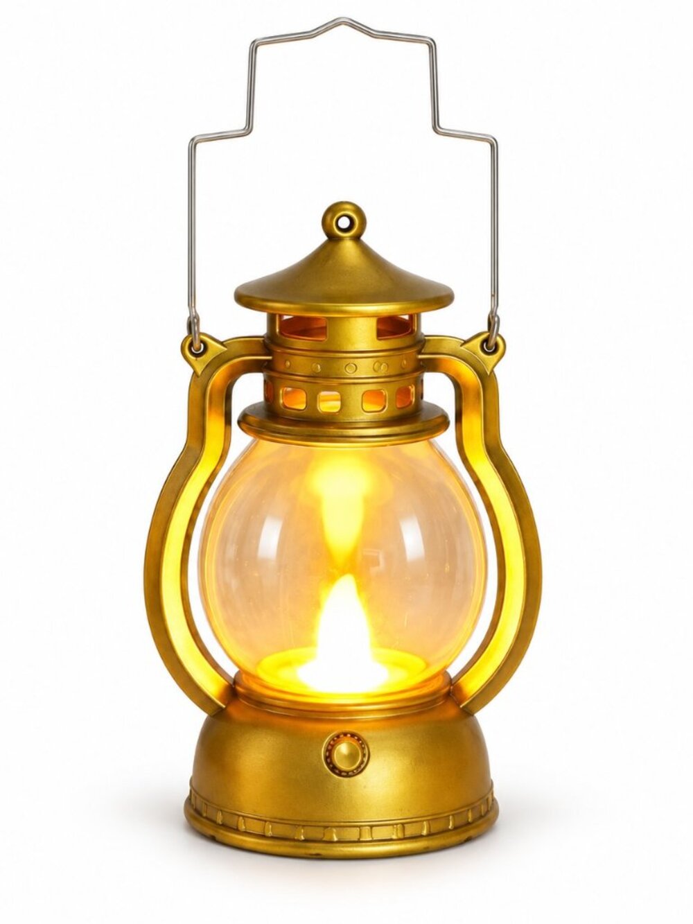 Gold Halloween Trick or Treat Mini Vintage Style LED Battery Lantern Decor NEW
